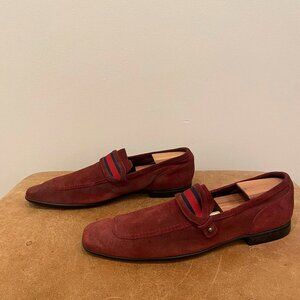 Gucci Red Suede Loafers